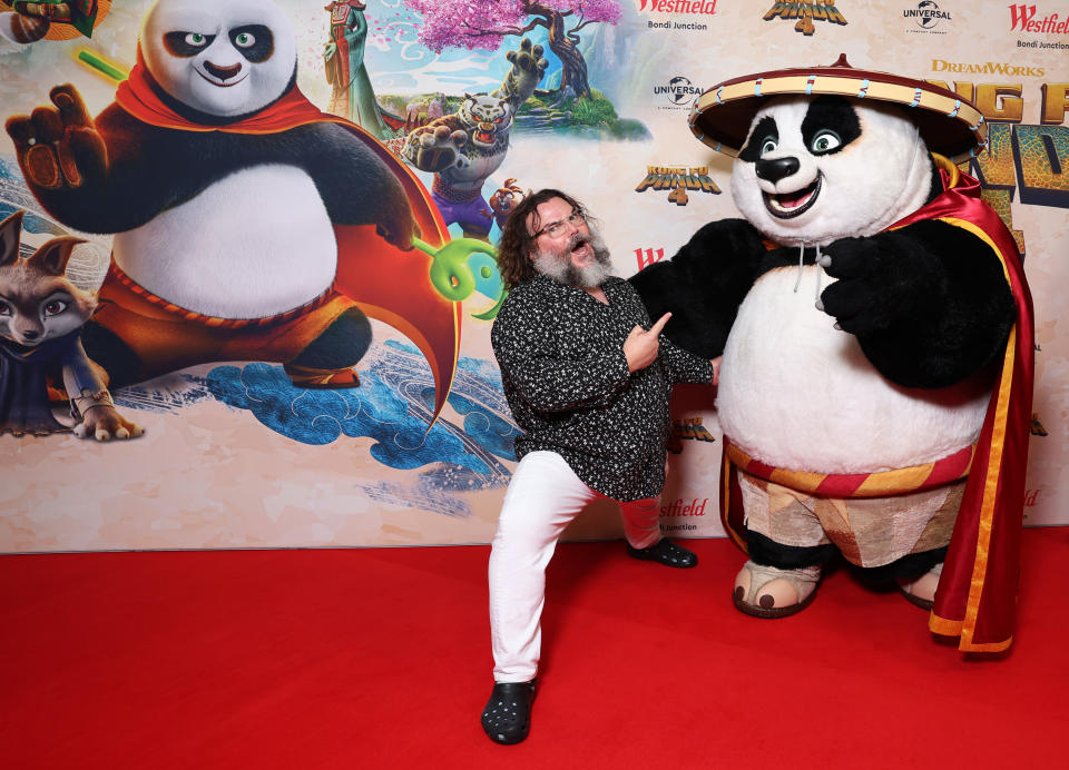 Jack Black poses at the ‘Kung Fu Panda 4’ Australian Premiere (Photo: WireImage)