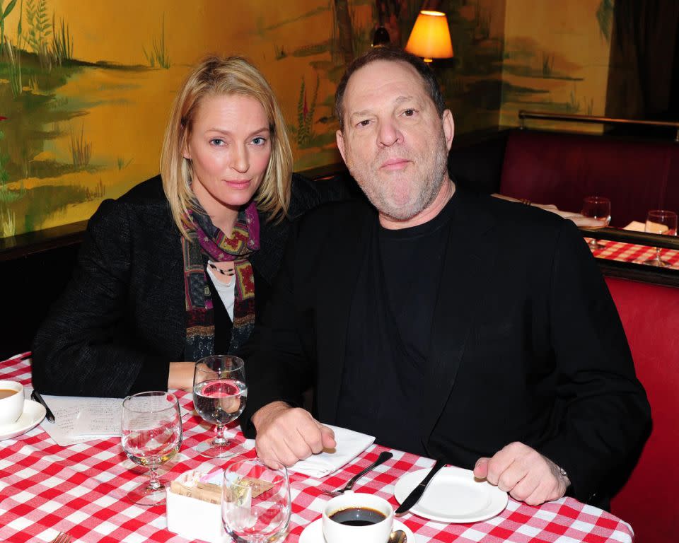 Thurman blames Weinstein and other producers for the Kill Bill crash cover up. The pair are pictured here together in 2014. Source: Getty