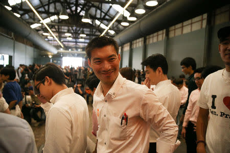 Thanathorn Juangroongruangkit, the founder of Thailand's Future Forward Party, smiles during the launch of the party in Bangkok, Thailand, March 15, 2018. REUTERS/Athit Perawongmetha