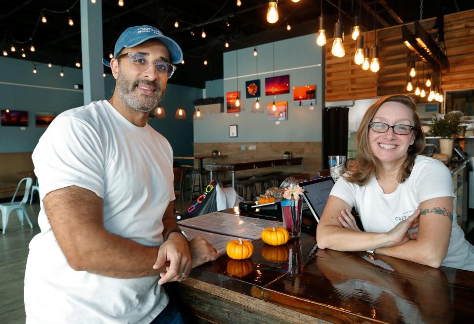 Cafe del Soul co-owners Reggie Hunter and China Honey at their new restaurant in New Smyrna Beach, Nov. 10, 2021.