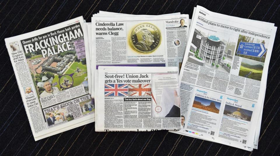 Newspapers often prank their readers with fake stories on April Fools' Day (Ben Stansall / AFP / Getty Images)