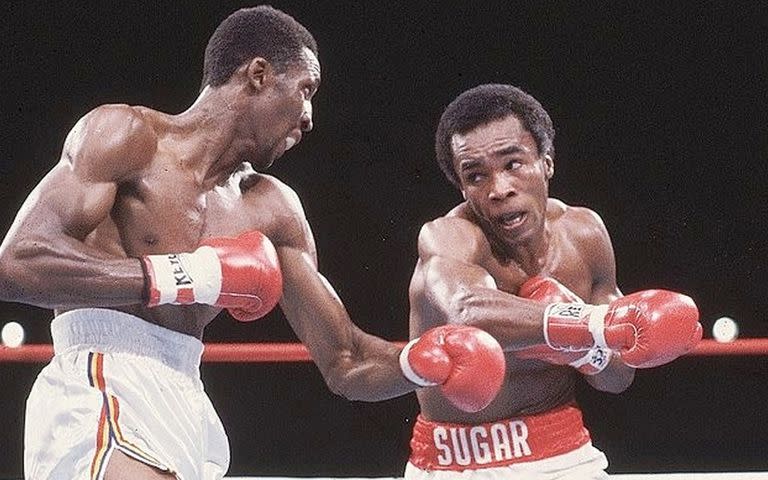 "Sugar" Ray Leonard y Tommy Hearns, cara a cara y golpe a golpe en el ring del Caesars Palace, en una pelea que marcó un hito.