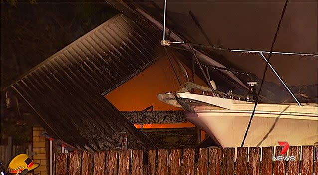 A boat on the property was also damaged. Source: 7News