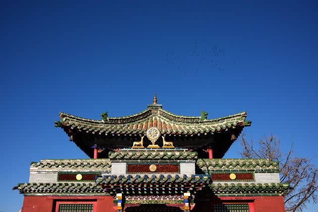 A temple on the grounds of the Erdene Zuu Monastery in Kharkhorin, Mongolia, is believed to be the oldest Buddhist temple in a country where nearly 90% identify as Buddhist.