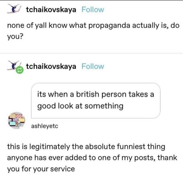 "its when a british person takes a good look at something"