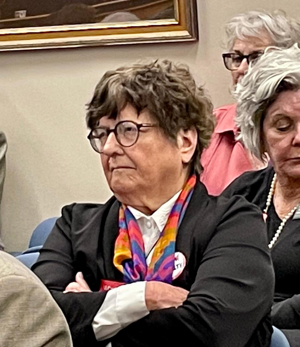 Sister Helen Prejean, who is known for her activism for abolishing the death penalty, listens to debate as the Louisiana Senate Judiciary C Committee takes up a bill to eliminate the death penalty on Tuesday, April 19, 2022.