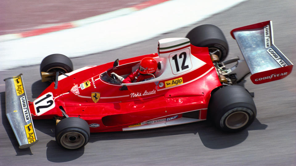 Niki Lauda competing in the 1975 Monaco Grand Prix.