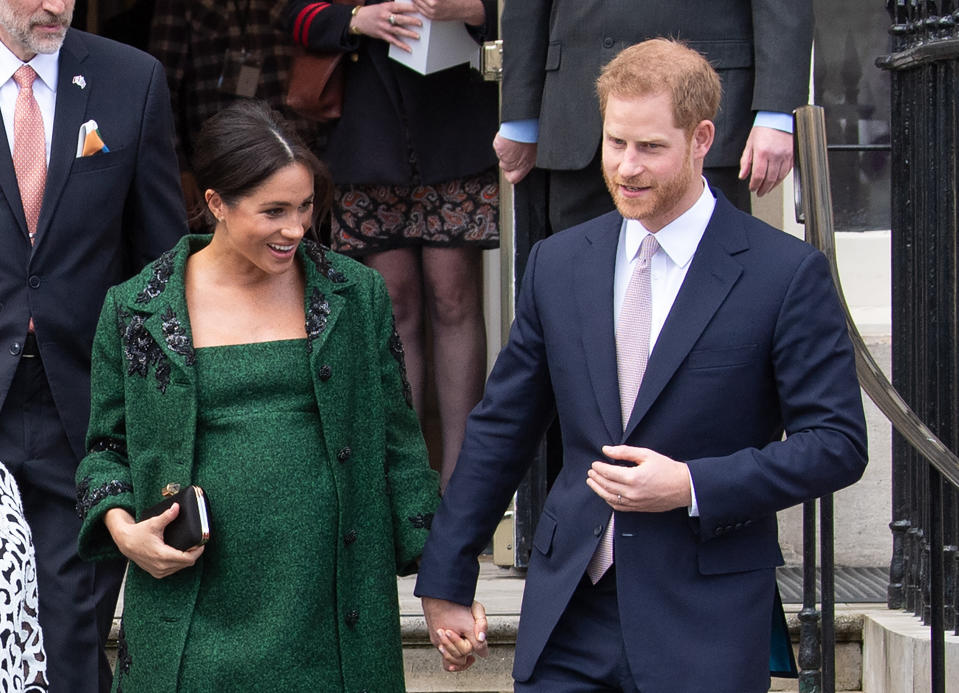 The Duke and Duchess of Sussex at Canada House in March [Photo: PA]