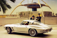 <p>GM design chief Bill Mitchell’s ’59 Stingray concept car turned showroom eye magnet. Developed in secret because GM had banned racing, it saved the ‘Vette from early extinction.</p>