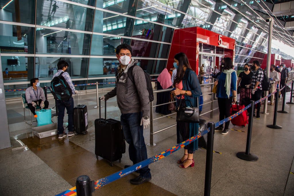 File image: Travellers at Indira Gandhi International Airport in Delhi faced hours-long waits to comply with new testing requirements (Getty Images)