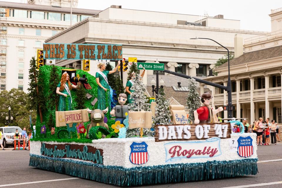 The Days of ‘47 royalty wave to parade attendees during the annual Days of ’47 Parade in Salt Lake City on Monday, July 24, 2023. | Megan Nielsen, Deseret News