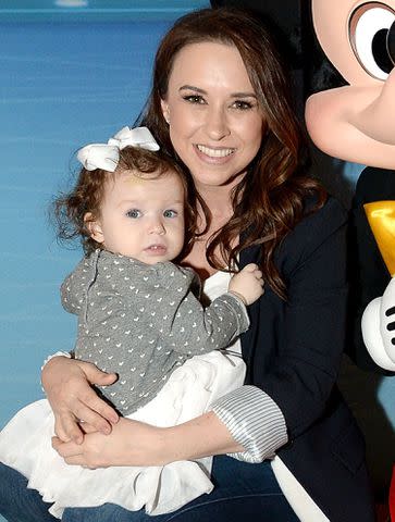 Andrew D. Bernstein/Getty Images Lacey Chabert and her daughter Julia Mimi Nehdar pose together for a photo.