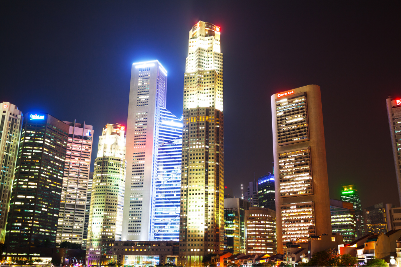 Singapore Banks at Night