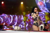 Singer Jessie J performs during the Closing Ceremony on Day 16 of the London 2012 Olympic Games at Olympic Stadium on August 12, 2012 in London, England. (Photo by Hannah Johnston/Getty Images)