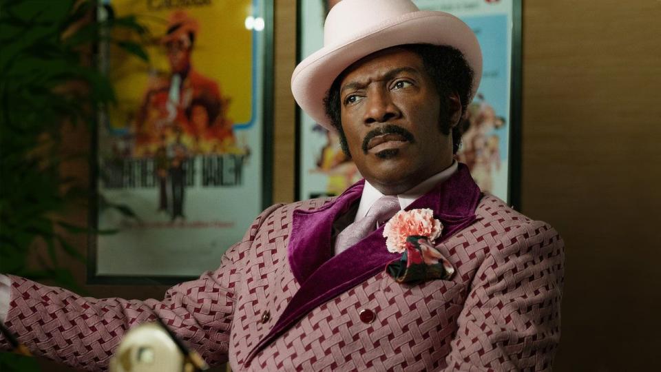 <p><strong>Cast: </strong>Eddie Murphy, Wesley Snipes, Keegan-Michael Key, Mike Epps, Titus Burgess, Snoop Dogg<br></p><p>After a years long hiatus, Murphy returned to the big screen as 1970s comedian Rudy Ray Moore, as he created his beloved raunchy alter ego "Dolemite," one of the stars of the Blaxpoitation film era.</p><p><a class="link " href="https://www.netflix.com/title/80182014" rel="nofollow noopener" target="_blank" data-ylk="slk:Watch Now;elm:context_link;itc:0;sec:content-canvas">Watch Now</a></p>