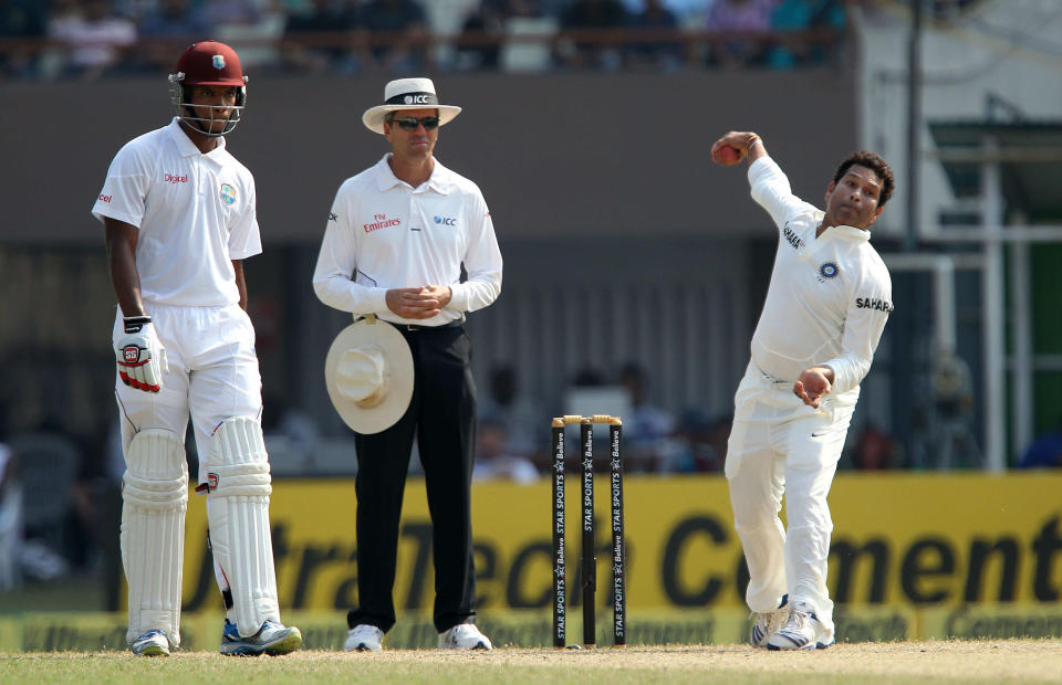 Sachin Tendulkar of India during day three of the first Star Sports test match between India and The West Indies held at The Eden Gardens Stadium in Kolkata, India on the 8th November 2013. (BCCI Photo)