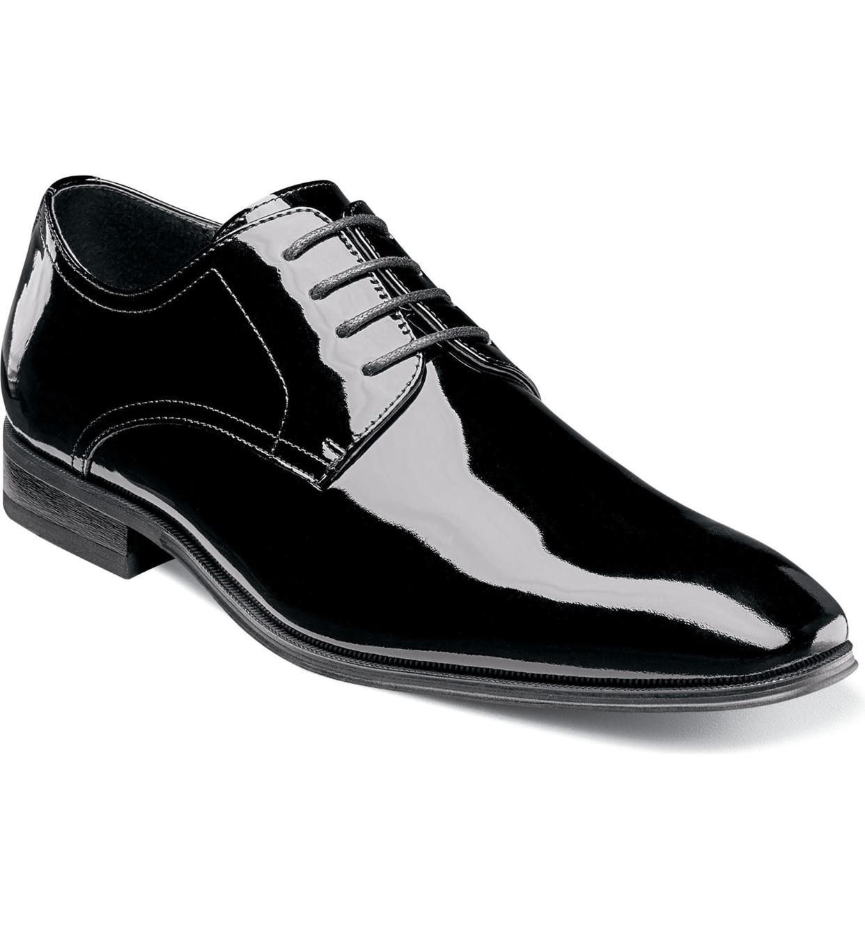 <p><a href="https://www.amazon.com/Florsheim-Tuxedo-Formal-Oxford-13/dp/B0754KXNDH/ref=asc_df_B0754KXNDH/?tag=syn-yahoo-20&linkCode=df0&hvadid=312701169099&hvnetw=g&hvrand=10352972899608974530&hvdev=c&hvlocphy=9067609&hvtargid=pla-556940355981&th=1&psc=1&ascsubtag=%5Bartid%7C10054.g.14759740%5Bsrc%7Cyahoo-us" rel="nofollow noopener" target="_blank" data-ylk="slk:Shop Now;elm:context_link;itc:0;sec:content-canvas" class="link rapid-noclick-resp">Shop Now</a></p><p>Tux Plain-Toe Derby Shoes</p><p>amazon.com</p><p>$124.95</p>