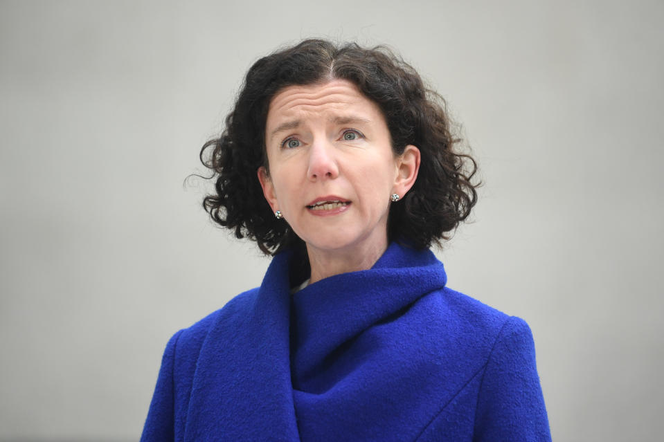 Shadow chancellor Anneliese Dodds arriving at BBC Broadcasting House in central London on 28 February. Photo: Victoria Jones/PA via Getty Images