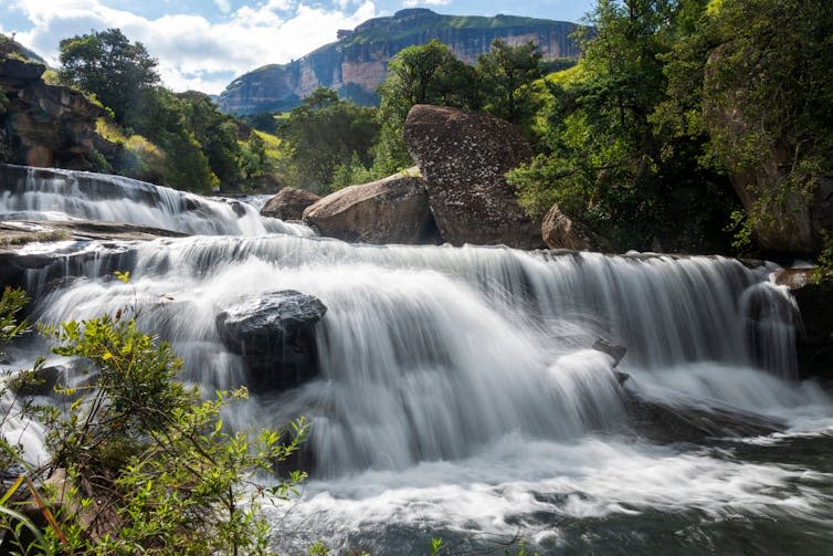 Fast flowing river in the Drakensberg