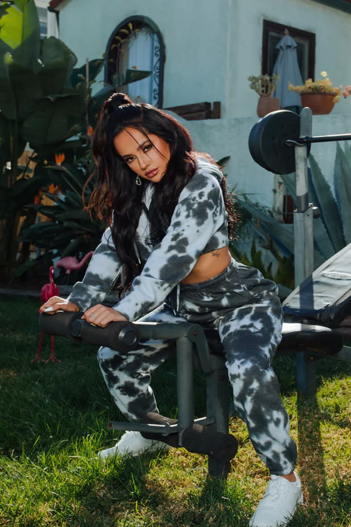 becky g, prettylittlething, tie dye joggers