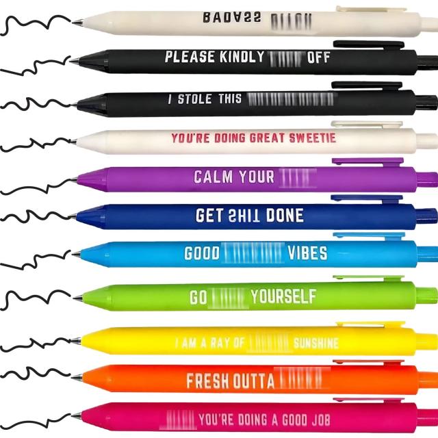  Swear Word Daily Pen Set, 11pcs Funny Ballpoint Pens