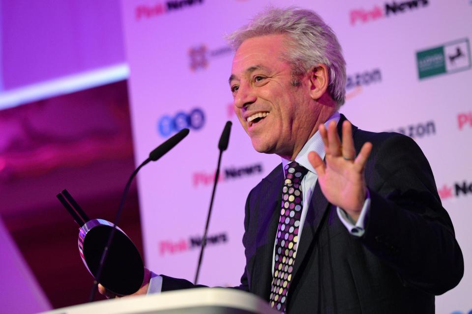 John Bercow, Commons Speaker, won the Special Award at the ceremony on Wednesday night (Getty Images)