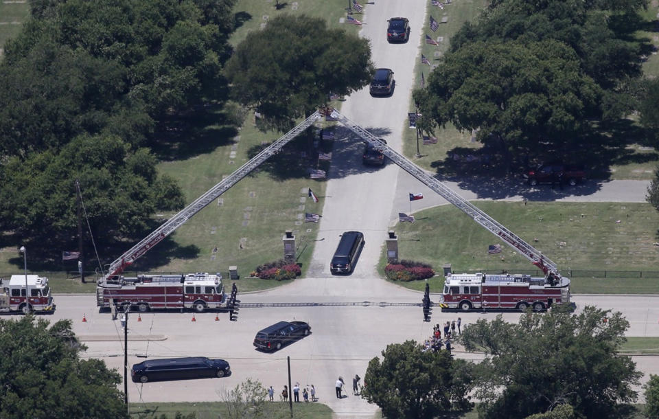 The funeral procession for Dallas police officer