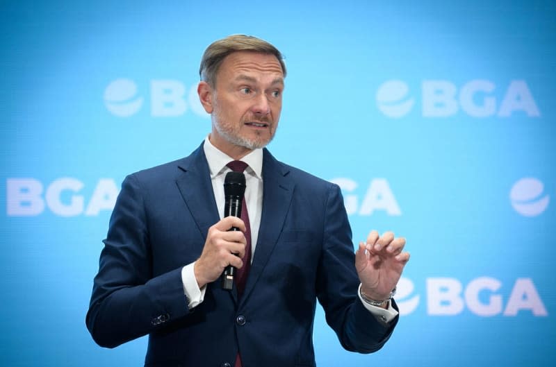 Christian Lindner, Germany's Minister of Finance, speaks at the Entrepreneurs' Day 2024 with the motto "We act for Germany" to mark the 75th anniversary of the Federal Association of Wholesale, Foreign Trade and Services (BGA). Bernd von Jutrczenka/dpa