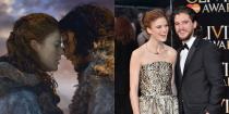 <p><strong>The show:</strong> <em>Game of Thrones</em> (2011-present)</p><p>They met on set in 2012 while filming the second season of the acclaimed HBO show. Their illicit on-screen affair became a real romance, and the two tied the knot in Scotland earlier this year.</p>