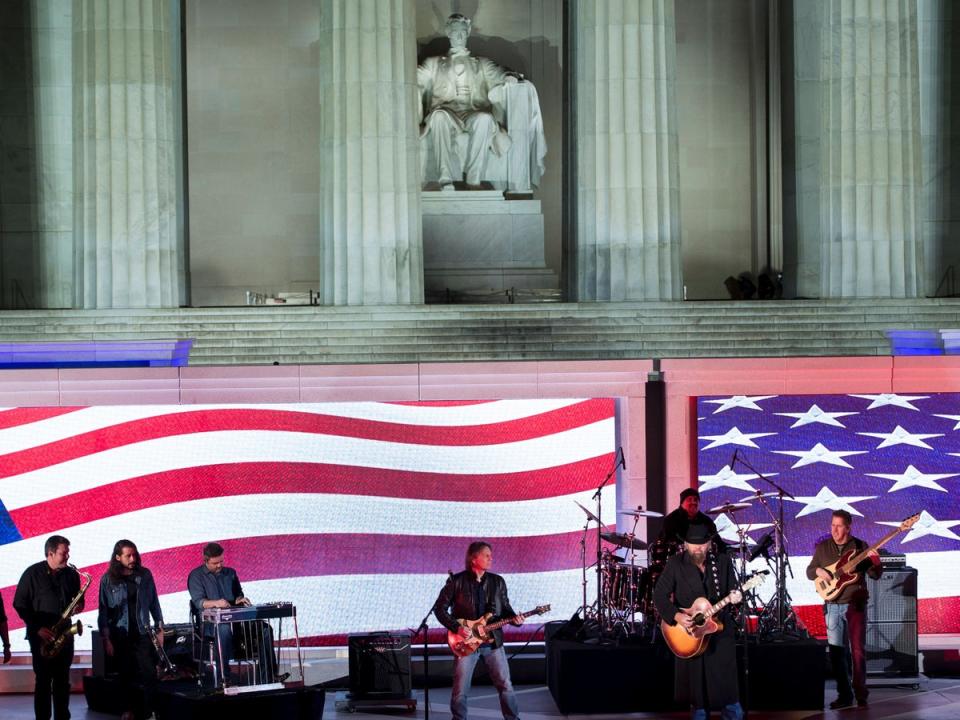 Toby Keith performing at a welcome celebration for US President-elect Donald Trump in 2017 (AFP via Getty)