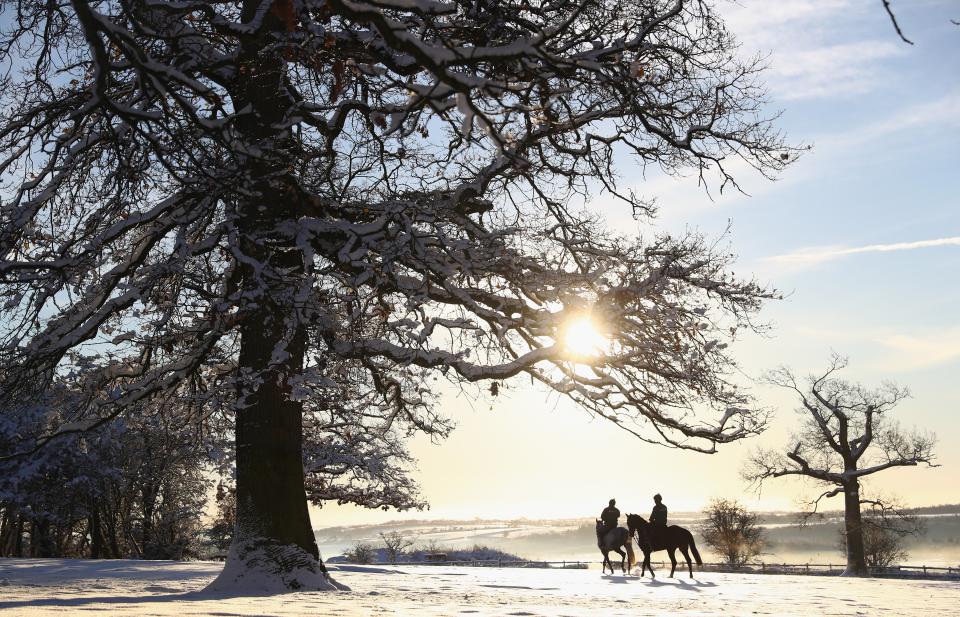 <p>Unseasonal wintery weather hit parts of the UK as lockdown rules eased in England </p> (Getty Images)