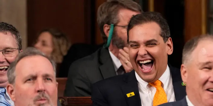 Republican Rep. George Santos of New York at the State of the Union address on February 7, 2023.