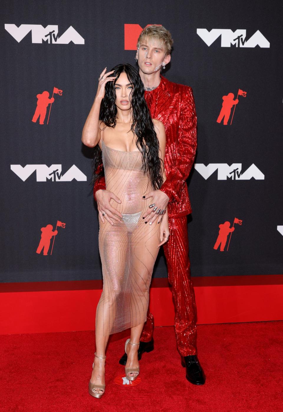 Megan Fox and Machine Gun Kelly attend the 2021 MTV Video Music Awards (Getty Images)