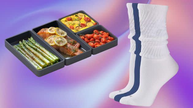 Sheet pan dividers and slouchy Hue socks