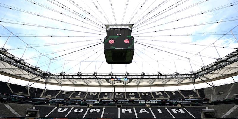 Der Deutsche Bank Park in Frankfurt vor einem Heimspiel der Eintracht.<span class="copyright">UEFA via Getty Images</span>