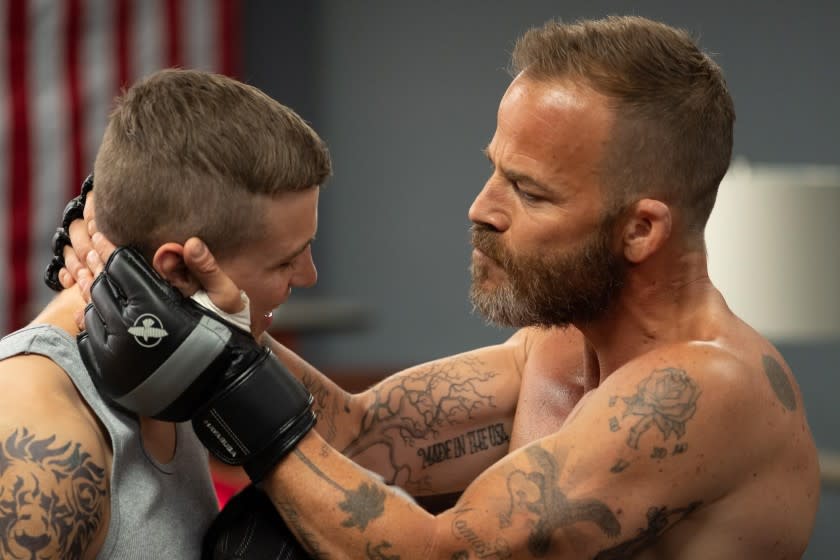 Fighting with my family: Darren Mann (left) and Stephen Dorff (right) play son and father in the affecting MMA drama "Embattled."