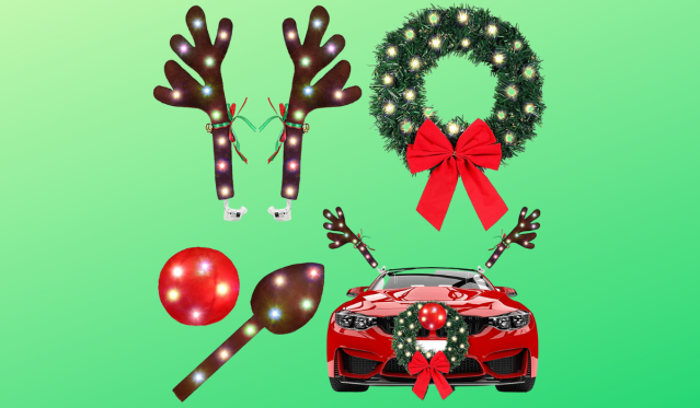 Deck the roof rack with holiday flair from !