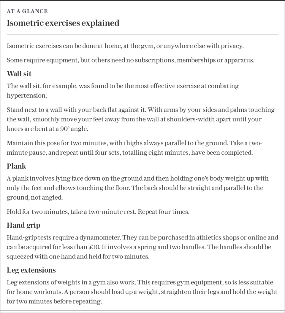 Isometric exercises explained