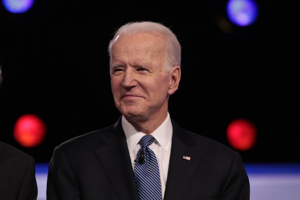 Joe Biden at Tuesday night's Democratic debate in Charleston, South Carolina. | Scott Olson/Getty Images