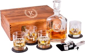 Froolu Personalized Whiskey Decanter Set