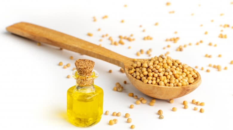 mustard seeds and mustard oil