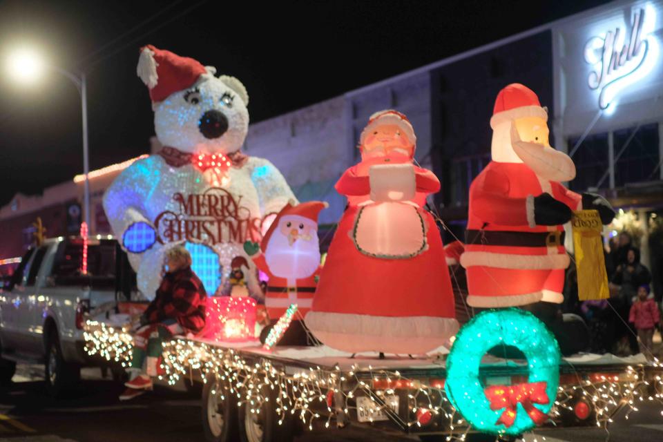 Canyon Texas held its annual Parade of Lights Saturday night with thousands lining the street around the city square in downtown Canyon.