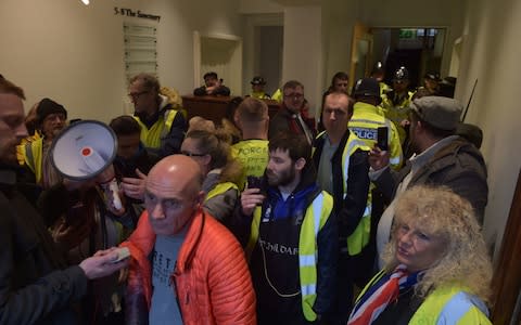 Yellow vest protesters storm Attorney General's office after day of chaos in court for James Goddard hearing - Credit: Nick Ansell/PA