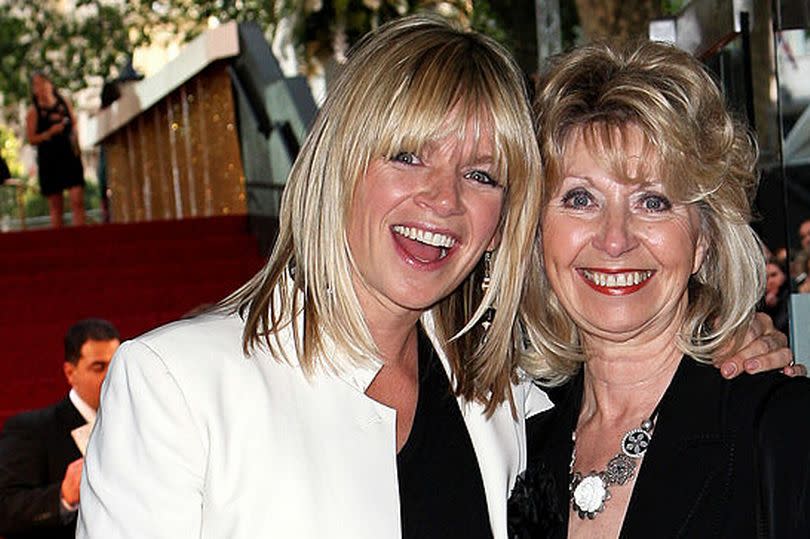 Zoe Ball (L) and her mother arrive at the UK premiere of Sex And The City 2 at Odeon Leicester Square on May 27, 2010 in London,