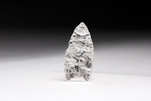 A quartz Clovis point found in Sonora, Mexico.