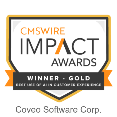 Coveo Wins CMSWire IMPACT Award for Best Use of AI in Customer Service with Coveo Relevance Generative Answering