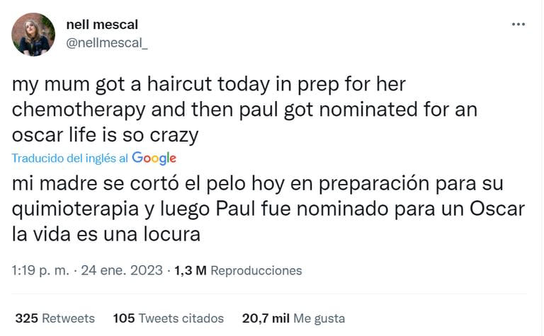 Paul Mescal fue nominado al Oscar y su hermana reveló el duro momento que atraviesa la familia