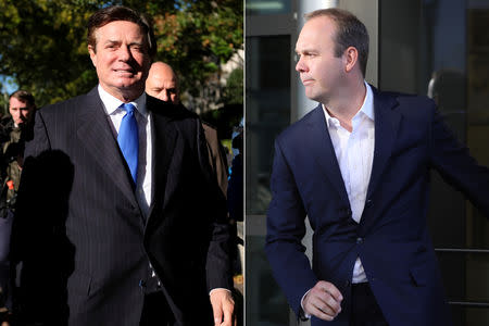 A combination photo of former Trump 2016 campaign chairman Paul Manafort (L) and Rick Gates, a former Trump campaign official are shown in Washington, U.S., October 30, 2017. REUTERS/James Lawler Duggan/Jim Urquhart
