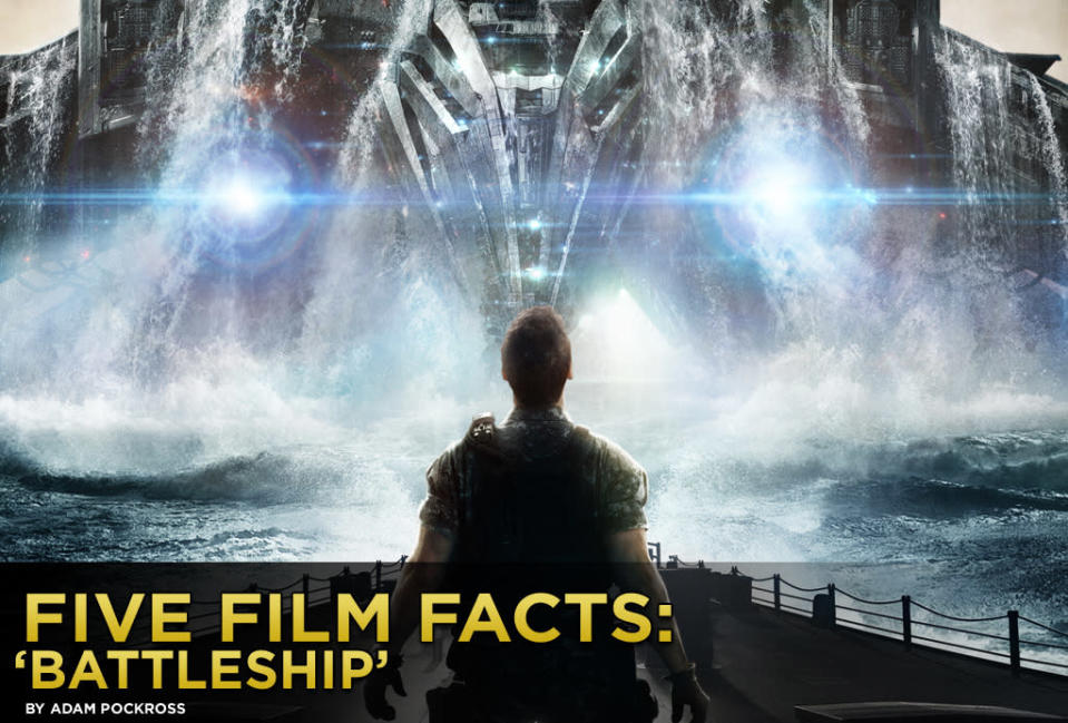 Having scored quantifiable successes bringing "Transformers" and "G.I. Joe" from toy-store shelves to the silver screen, the folks at Hasbro are back for more. But this time, instead of transforming action figures into onscreen action, Hasbro is undertaking an even more difficult adaption when "<a href="http://movies.yahoo.com/movie/battleship-2012/" data-ylk="slk:Battleship;elm:context_link;itc:0;sec:content-canvas" class="link ">Battleship</a>," tangentially based on the popular board game, opens domestically this weekend. We all know that Taylor Kitsch, Liam Neeson, Brooklyn Decker, Alexander Skarsgard, and Rihanna will look darn good in uniform, but here are five fun facts about the film you might not know.