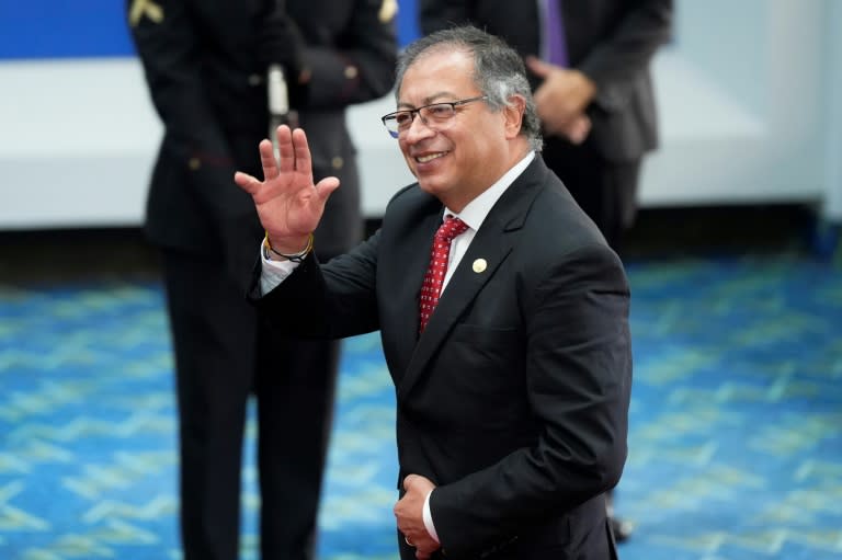 El presidente de Colombia, Gustavo Petro, asiste a la ceremonia de jura del nuevo presidente de Panamá, José Raúl Mulino, el 1 de julio de 2024 en Ciudad de Panamá (Arnulfo Franco)